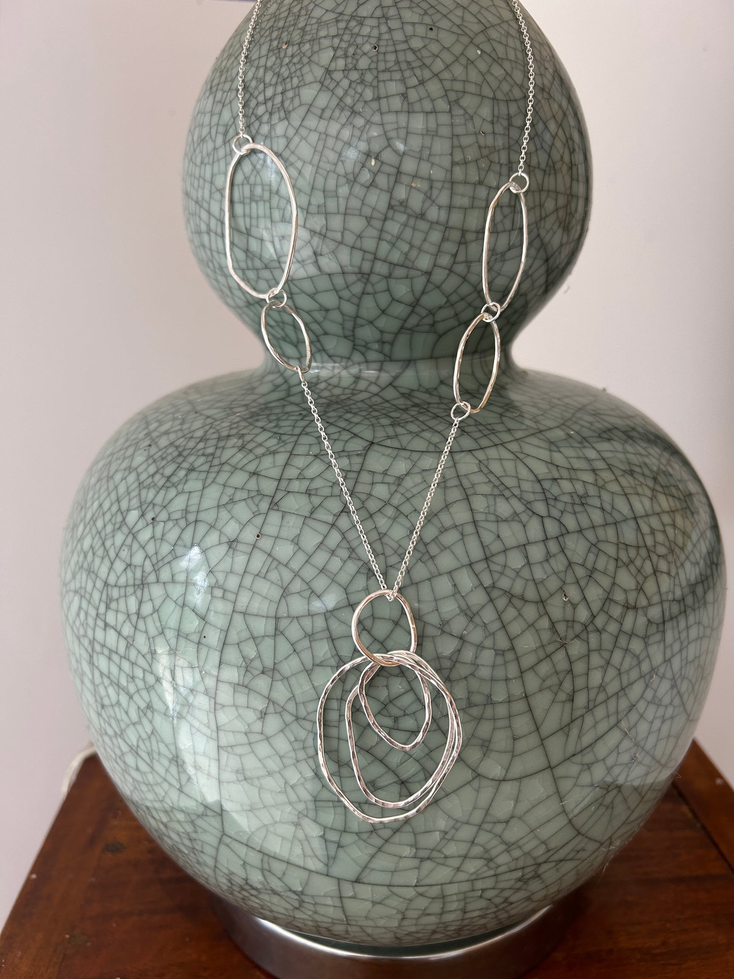 Handmade sterling silver chain ripple necklace Ripple necklace from Provence Collection