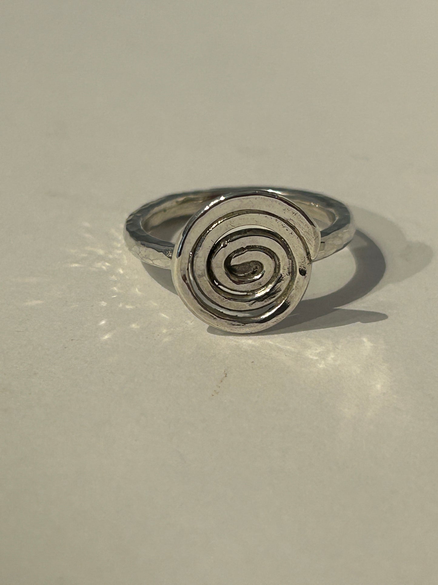 Handmade spiral sterling silver ring