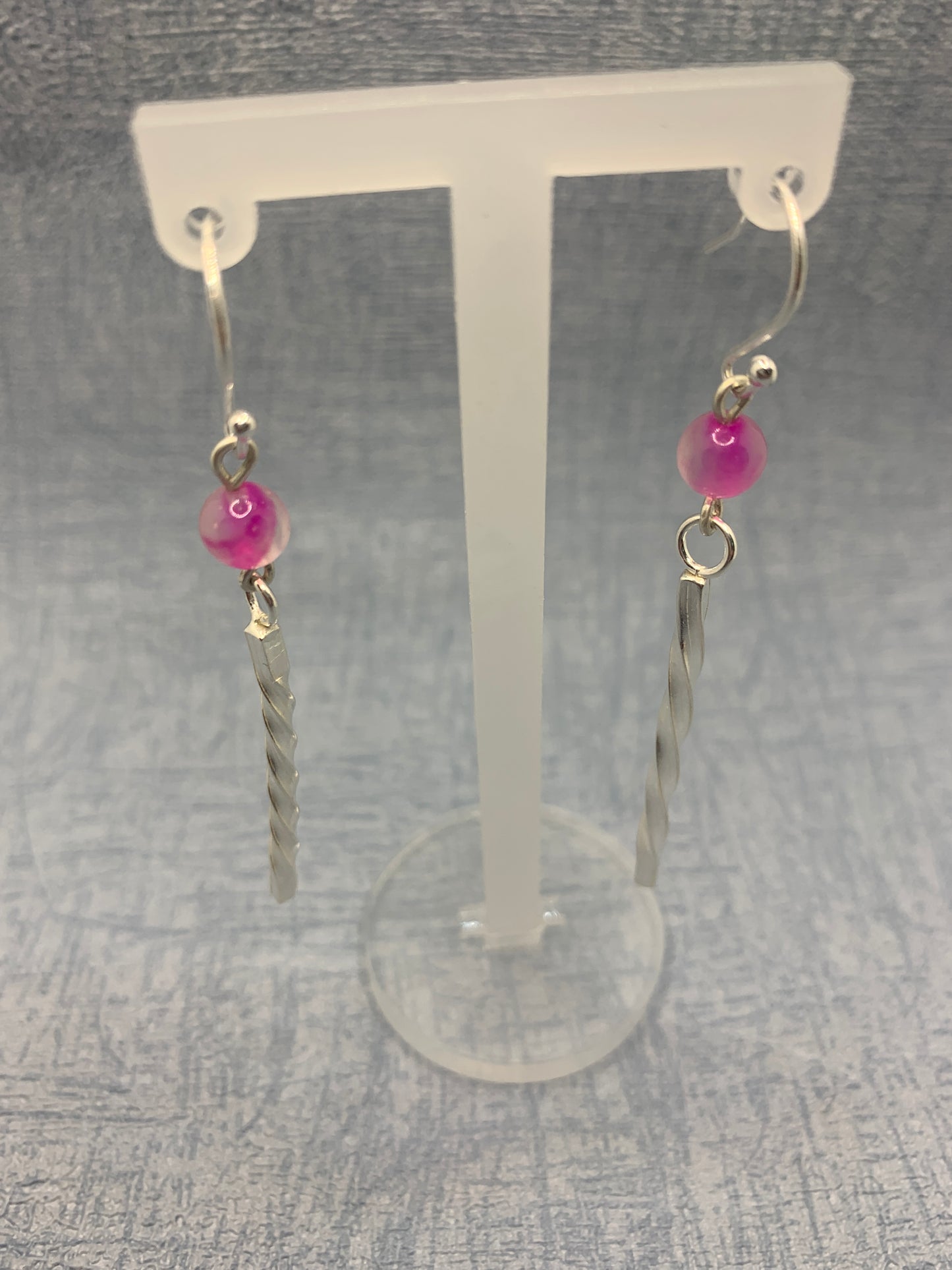 Long Twisted Pop of Colour Earrings