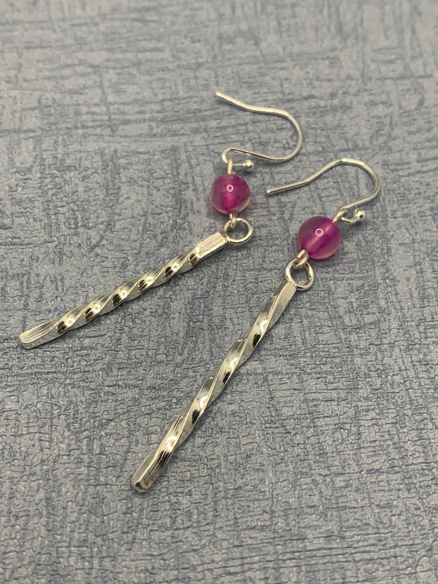 Long Twisted Pop of Colour Earrings