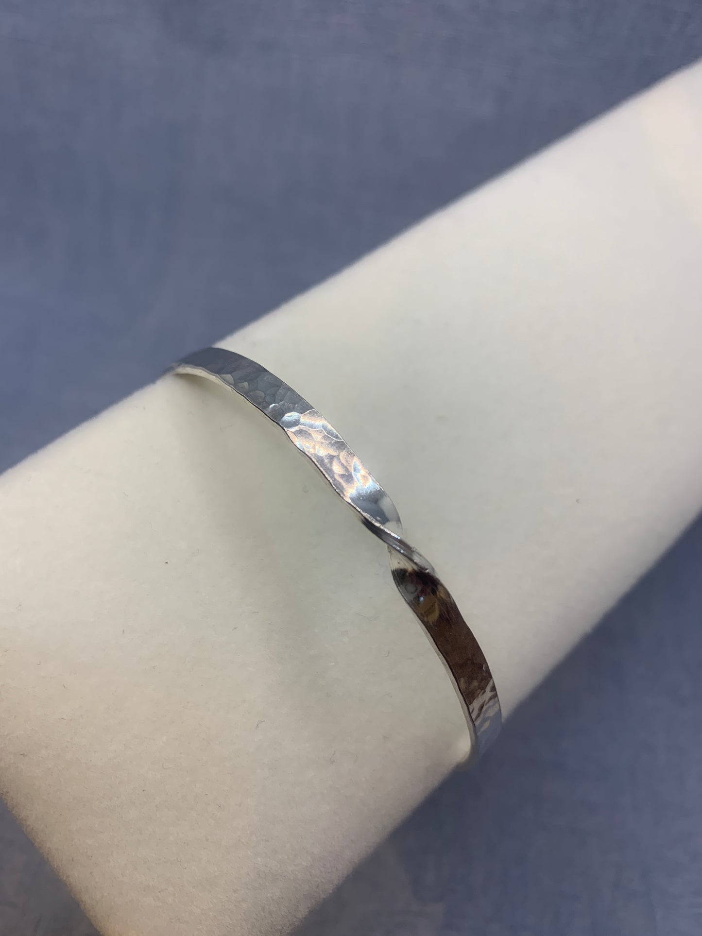 handmade hammered sterling silver bangle