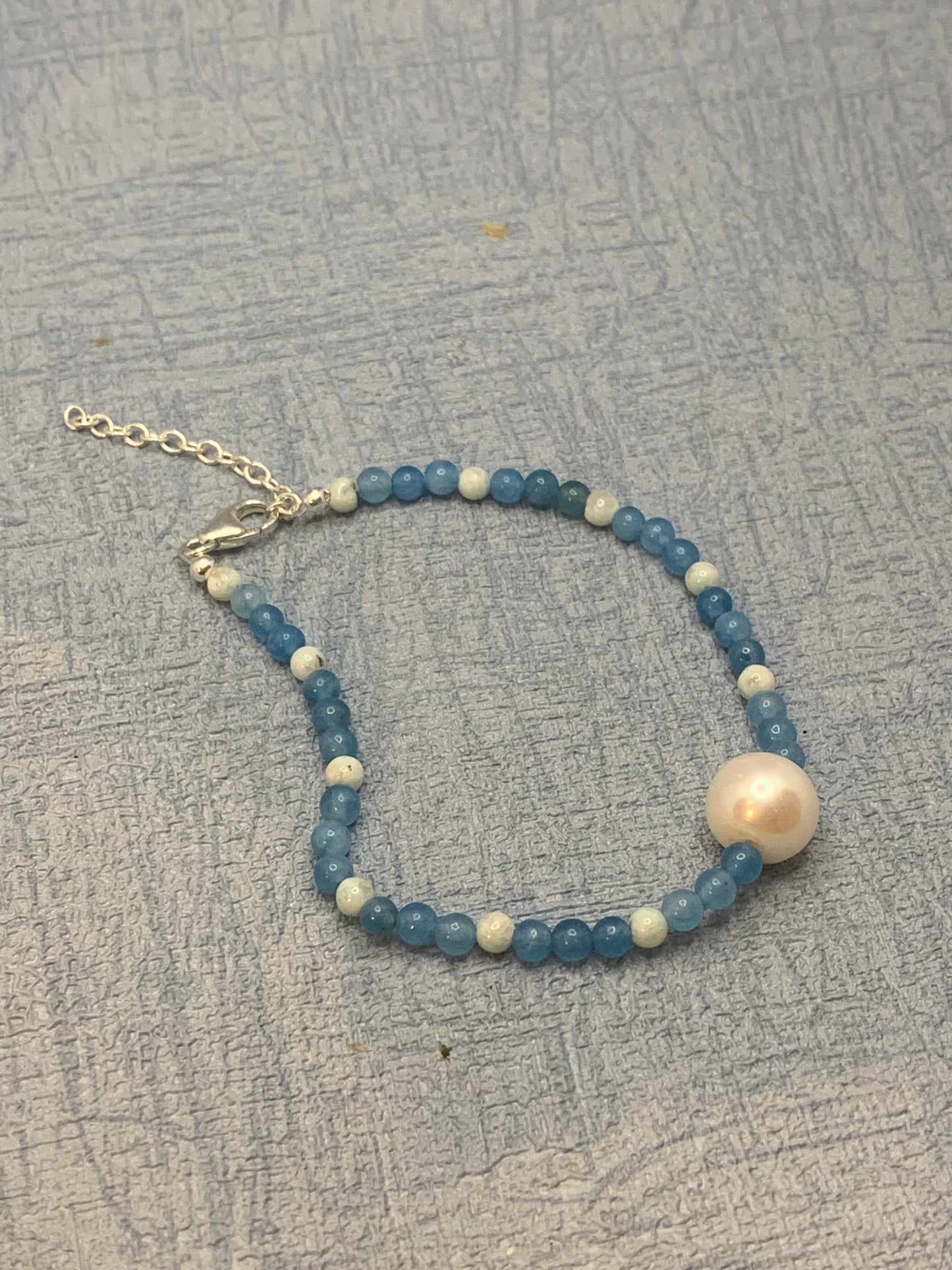 apatite gemstone bracelet with sterling silver