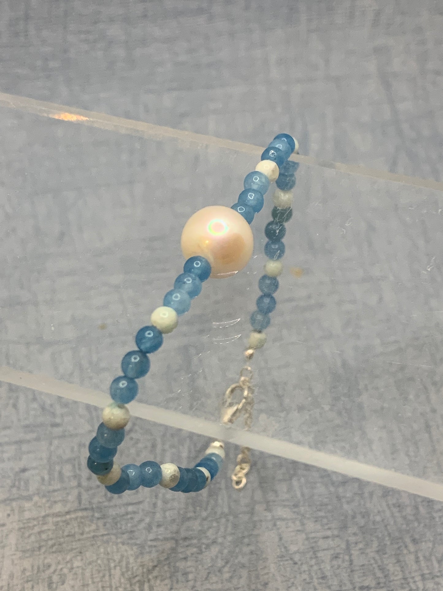 apatite gemstone bracelet with sterling silver