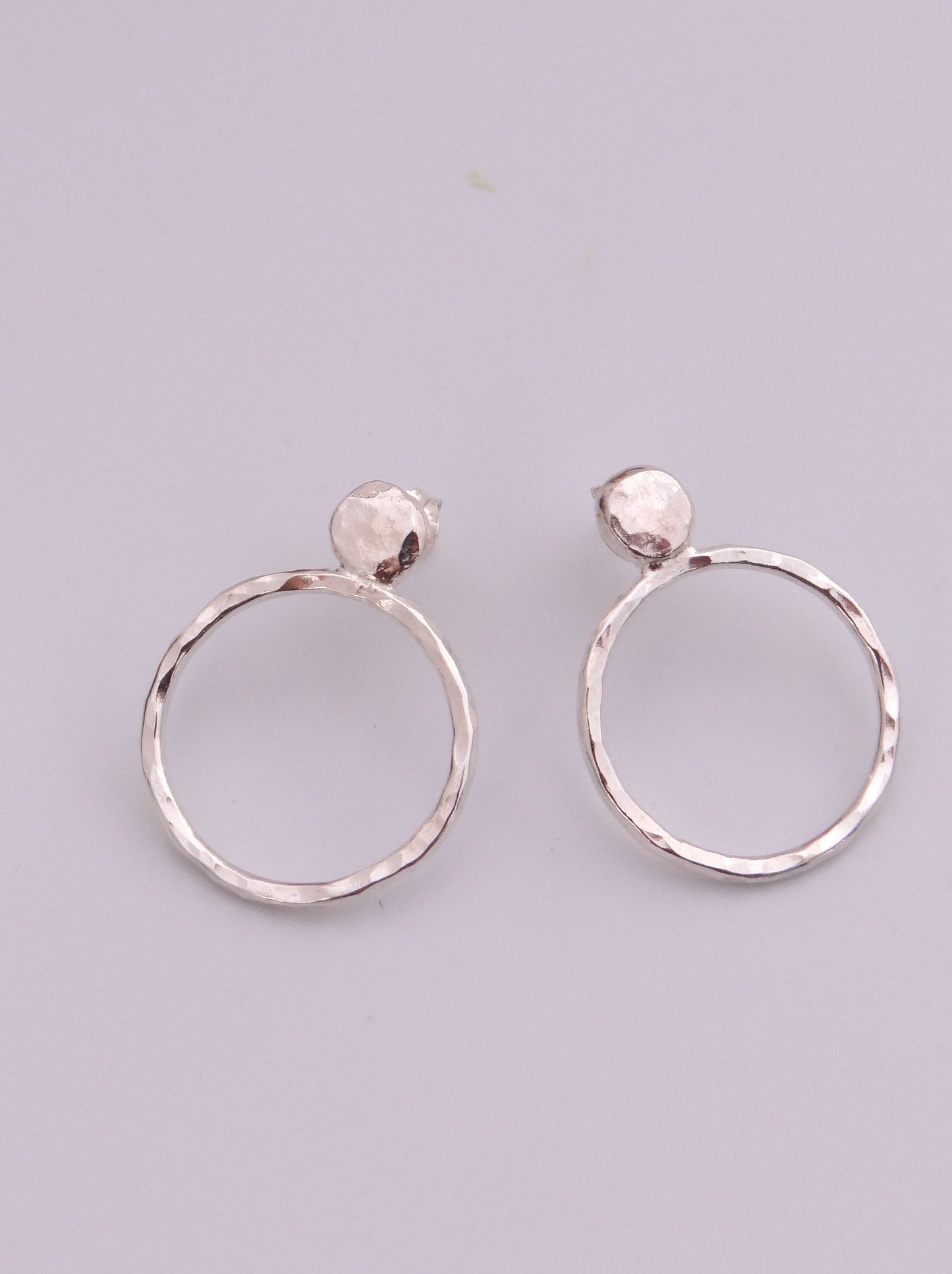 Large Stud and Circle Drop Earrings