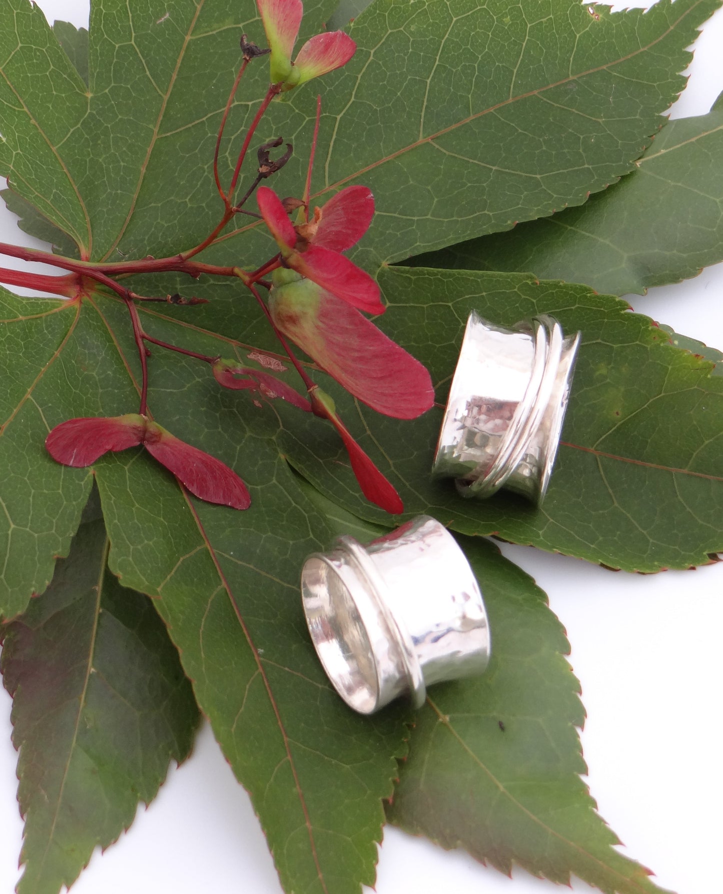 Handmade sterling silver spinner rings
