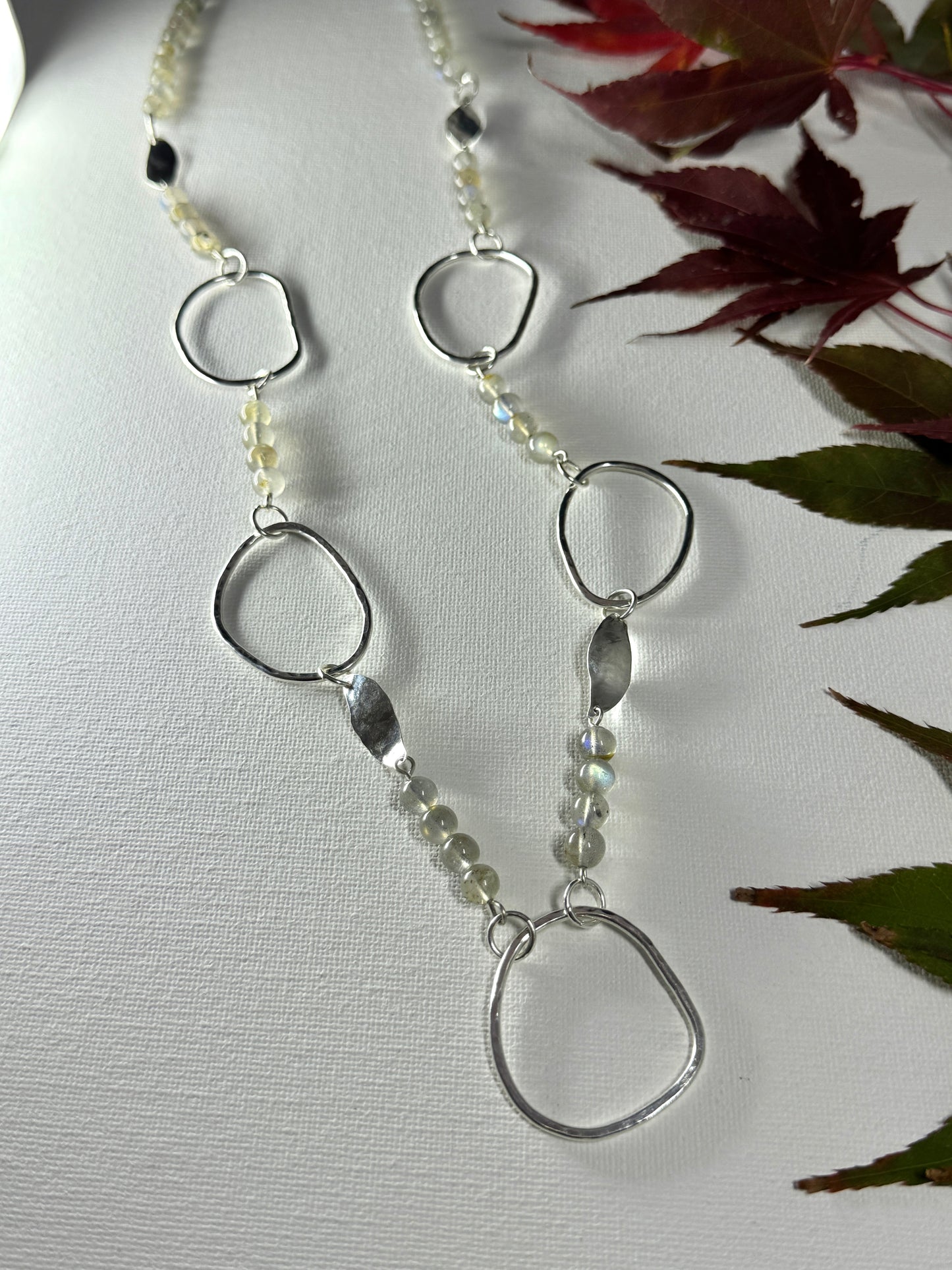 Handmade sterling silver and labradorite necklace
