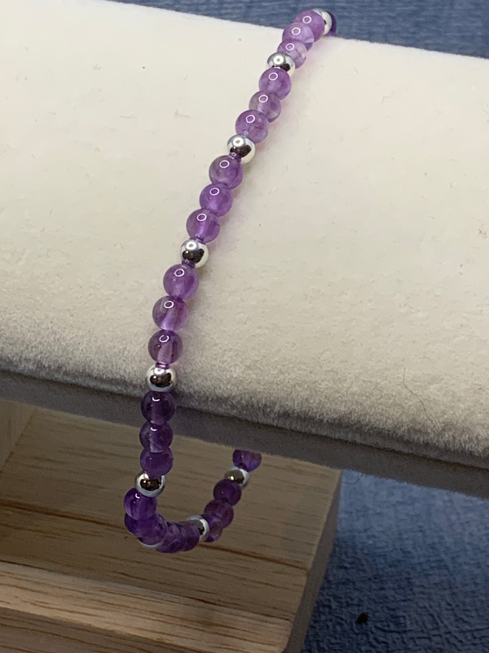 Amethyst and silver bracelet