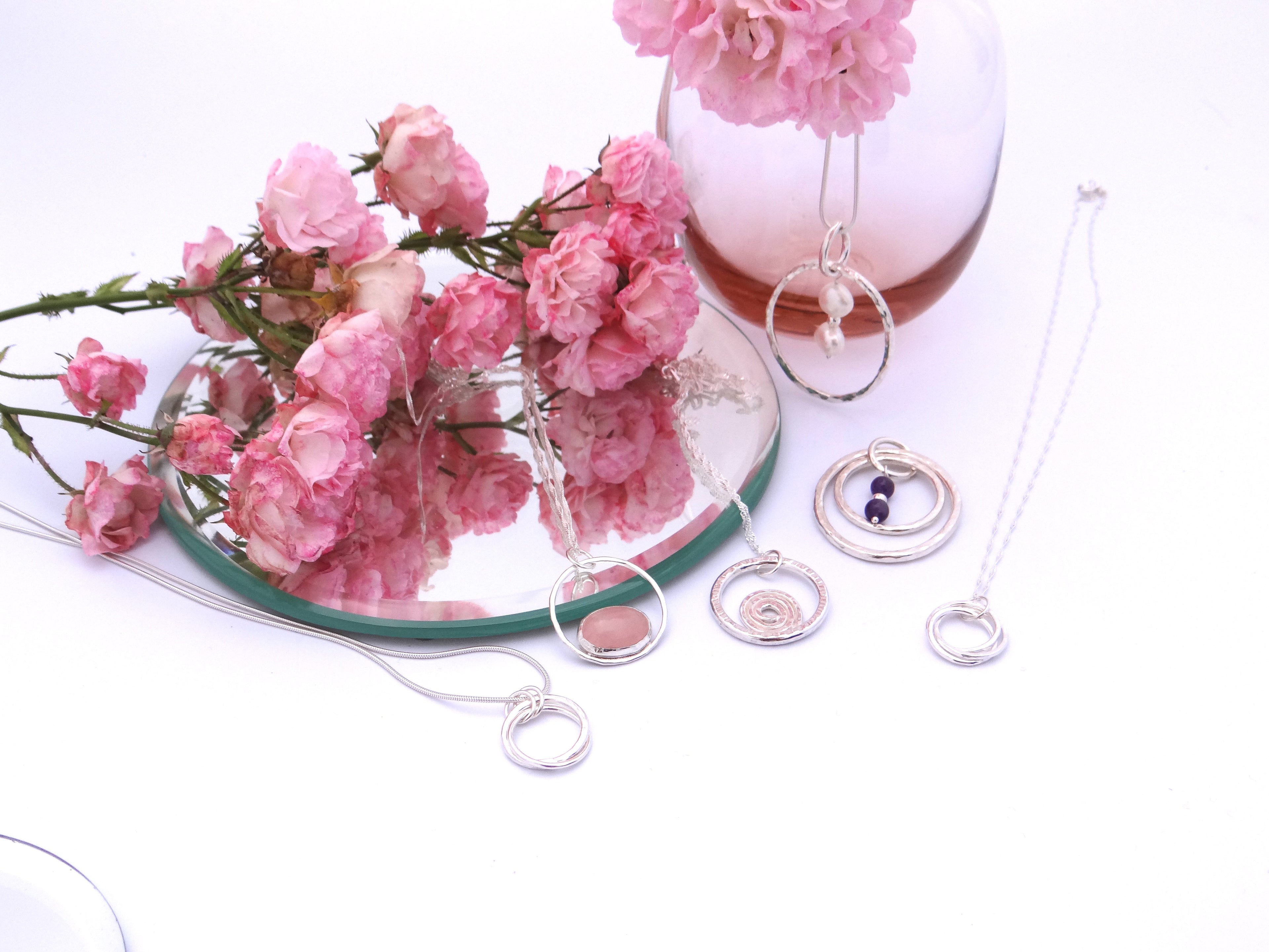 Circles Collection. Handmade Sterling silver pendants