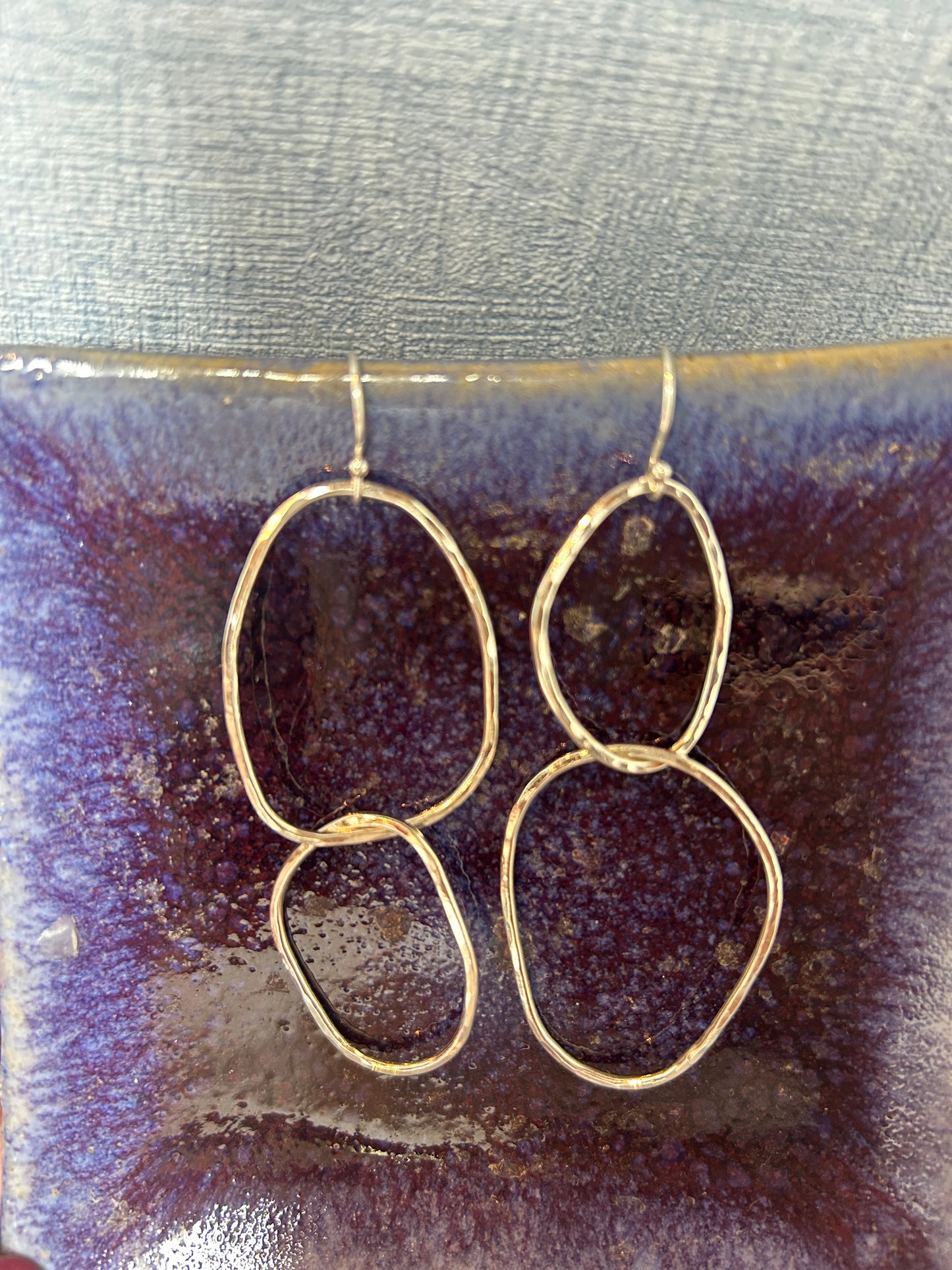 Hammered sterling silver earrings 