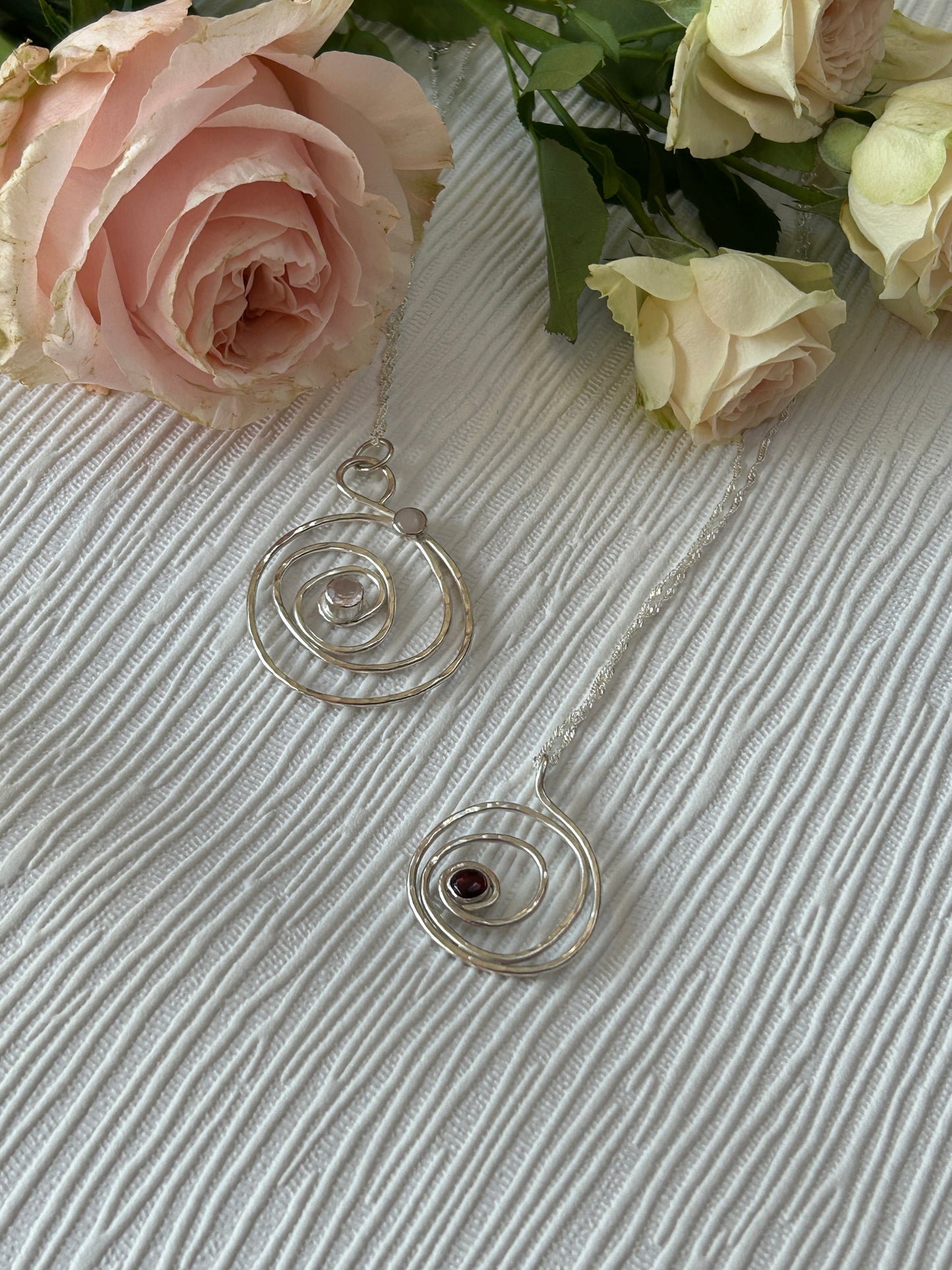 Provence Rose Pendant - Garnet