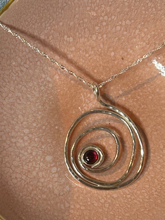 Provence Rose Pendant - Garnet